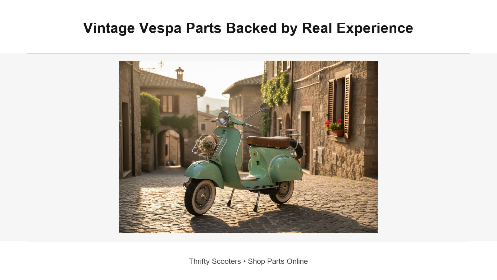 Finding the Right Parts for a Vintage Vespa