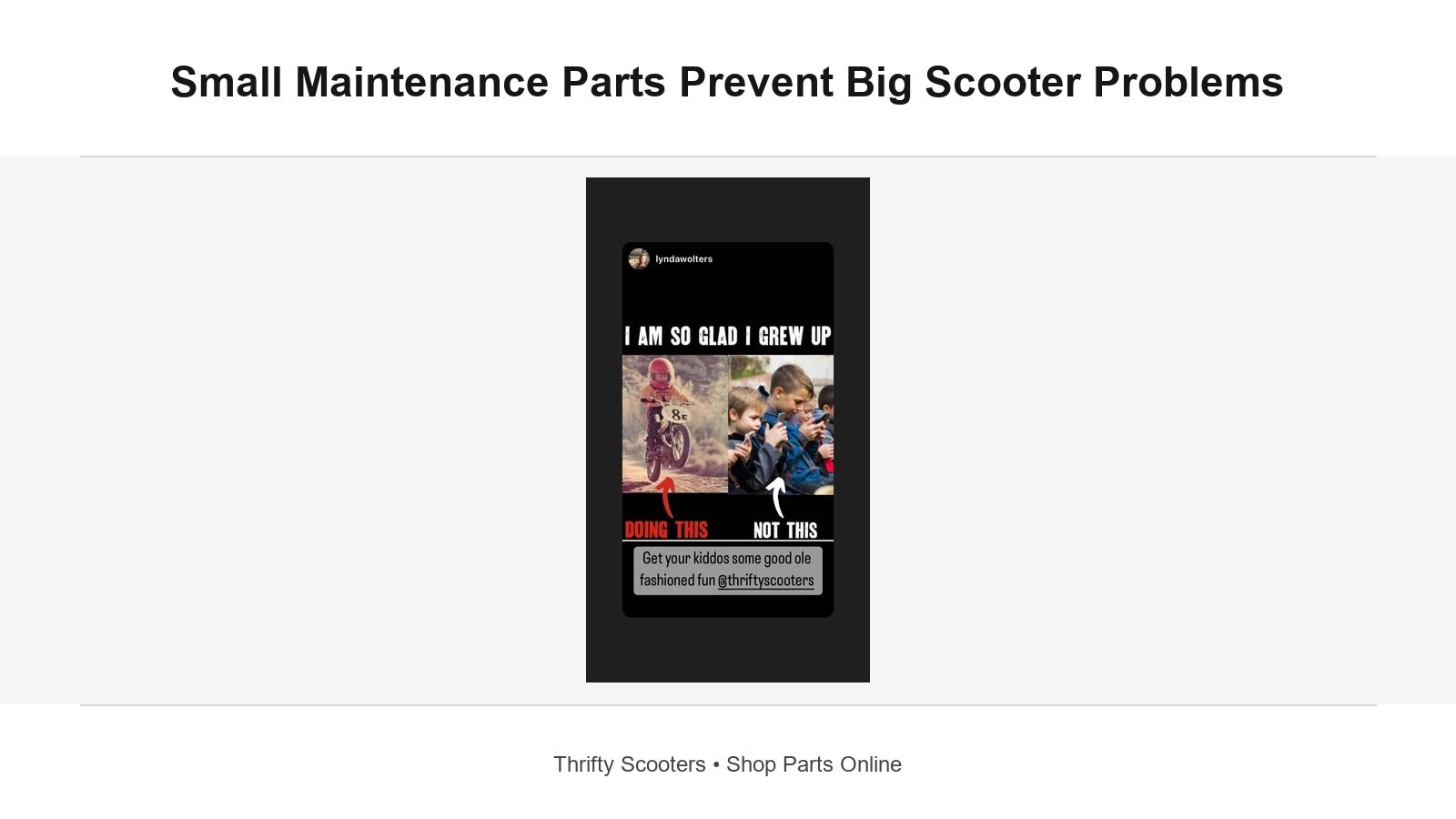 Scooter Maintenance Parts That Prevent Bigger Repairs