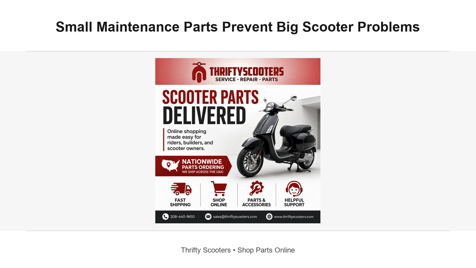 Scooter Maintenance Parts That Prevent Bigger Repairs