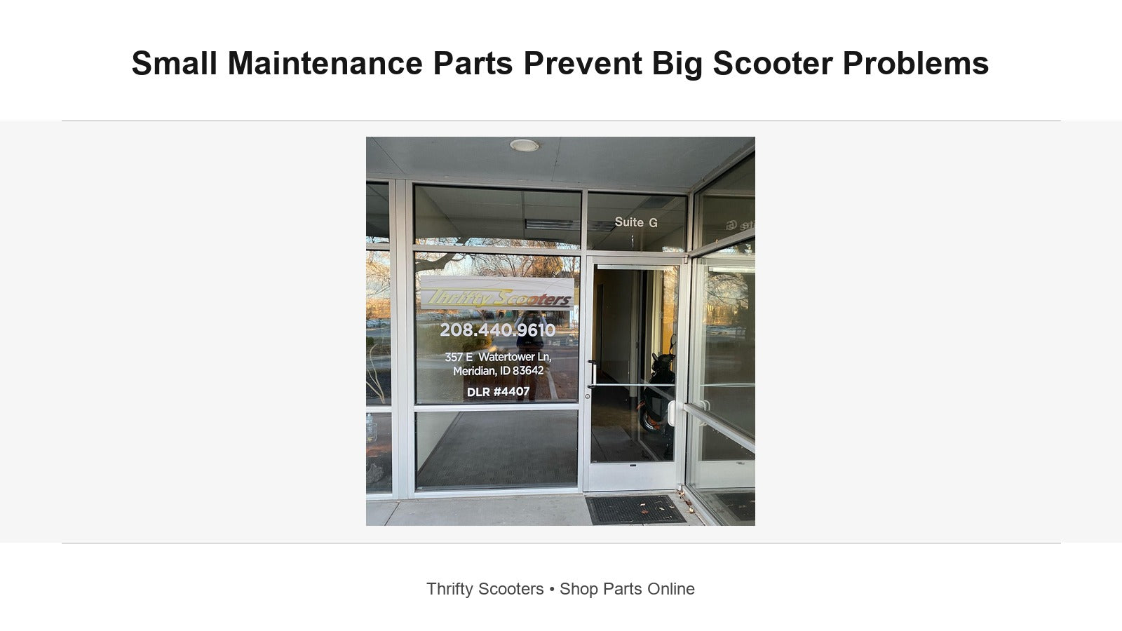 Scooter Maintenance Parts That Prevent Bigger Repairs