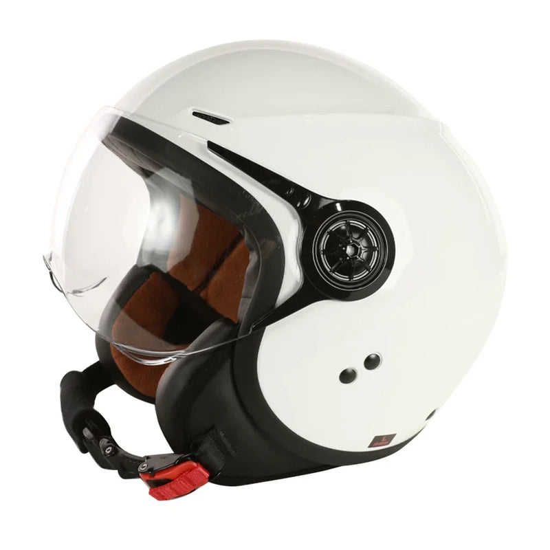 Prima White 3/4 Helmet w/ Shield - Genuine Color Matched