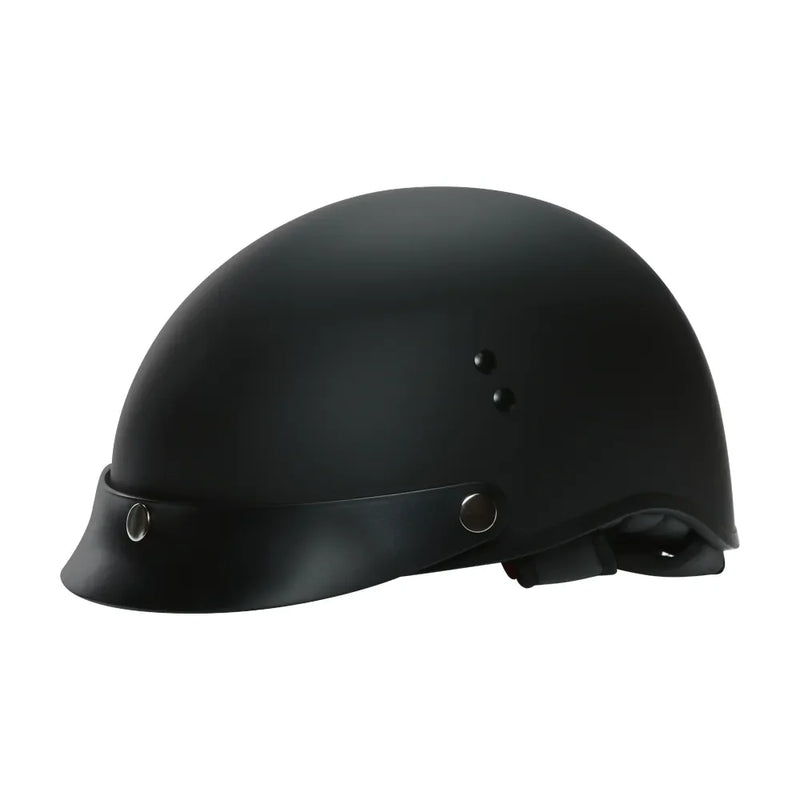 Prima Half Helmet w/ Peak Visor - Matte Black