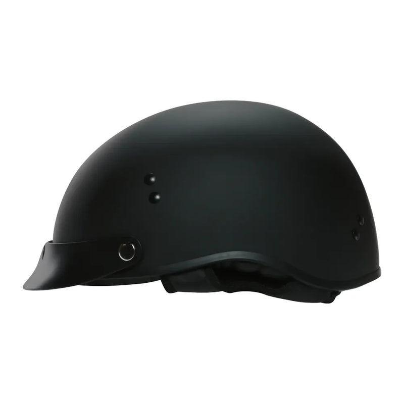 Prima Half Helmet w/ Peak Visor - Matte Black