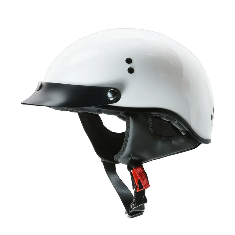 Prima Half Helmet w/ Peak Visor - White