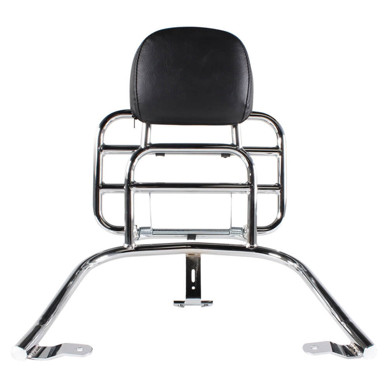 Prima Passenger Backrest & Rear Rack- Chrome - Vespa GTS/GT