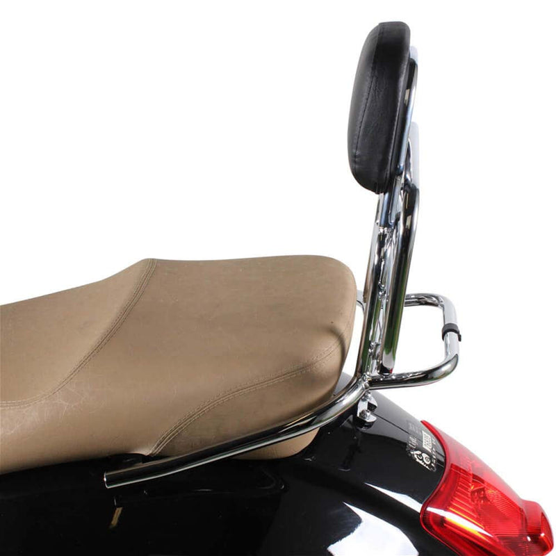 Prima Passenger Backrest & Rear Rack- Chrome - Vespa GTS/GT