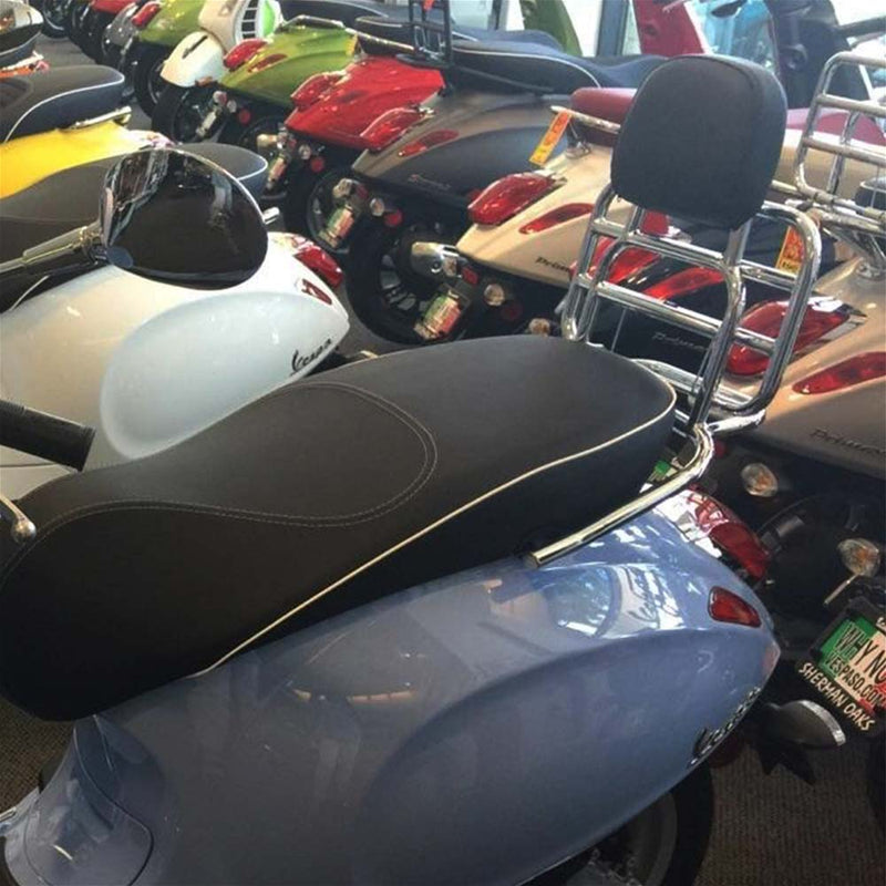 Vespa Primavera & Sprint Rear Rack with Backrest - Chrome