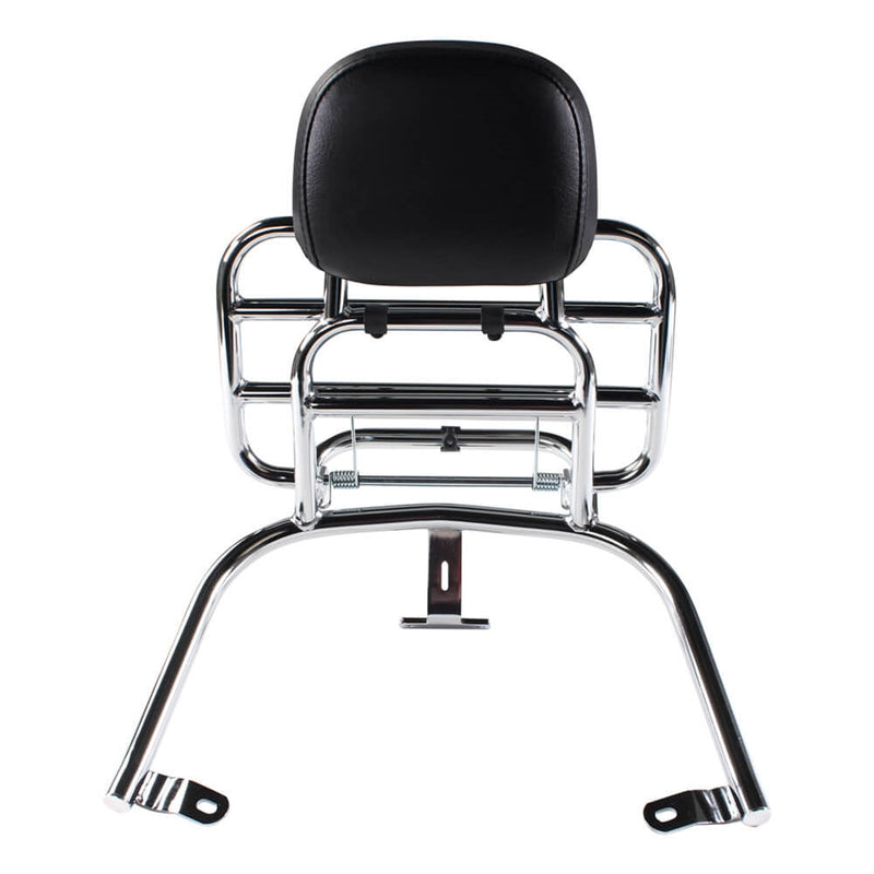 Prima Rear Rack w/ Backrest - Chome: Vespa LX50, LX150