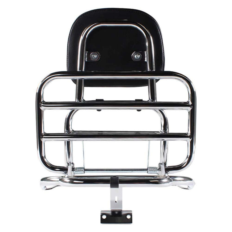 Prima Rear Rack w/ Backrest - Chome: Vespa LX50, LX150