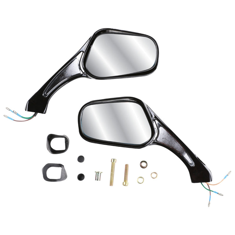 Blue Line LED Sport Mirrors (Black, 8mm); Standard Thread