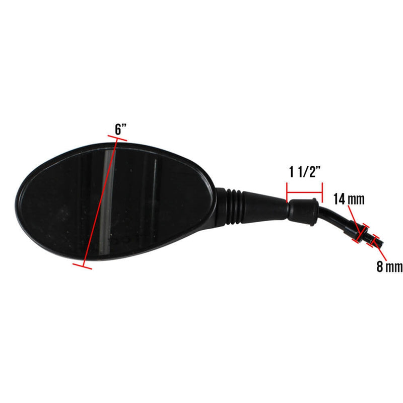 Left Mirror (Black); CSC go., 139QMB Scooters (Standard Thre