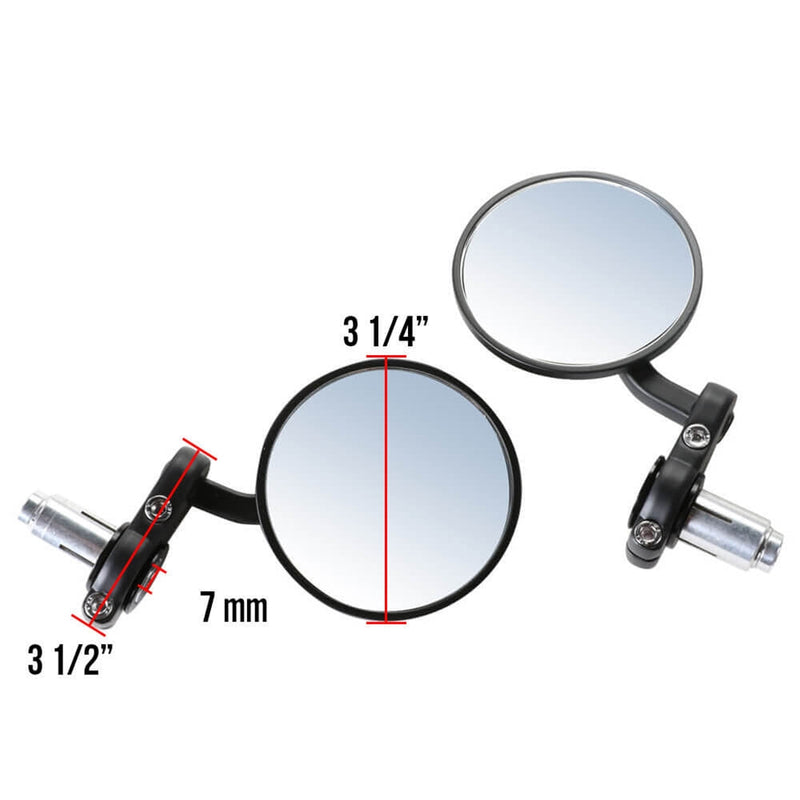 Prima Billet Bar End Mirror Set: 7/8" Handlebars