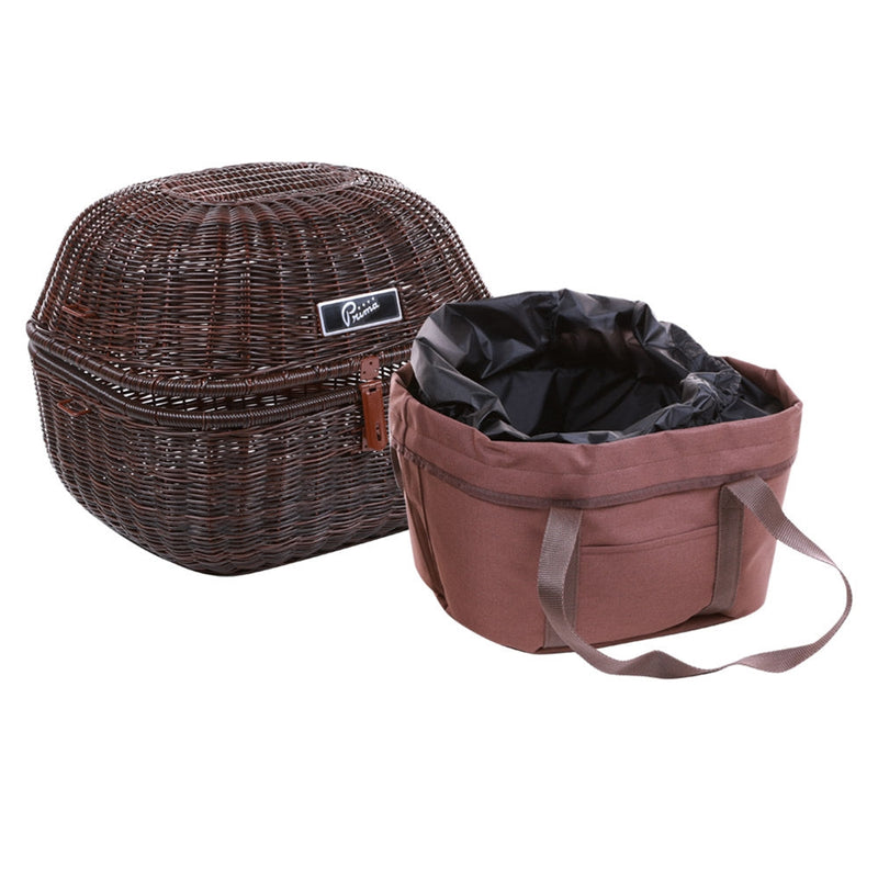 Prima Rear Wicker Basket Topcase (Round) w/ Removable Liner