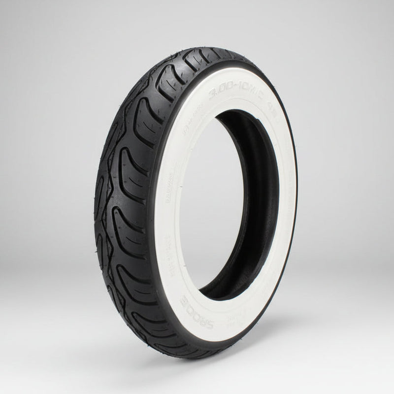 Prima Whitewall Scooter Tire -  3.00-10 - TUBELESS