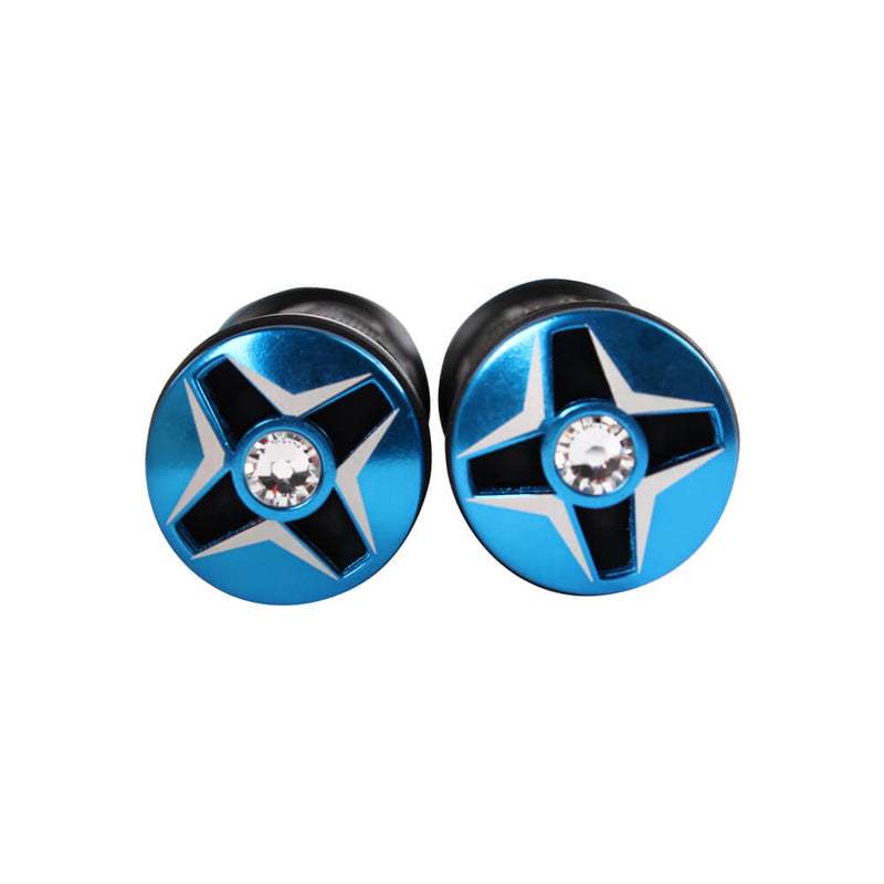 NCY Aluminum Rhinestone Grip Set (Turquoise, 7/8); Universal
