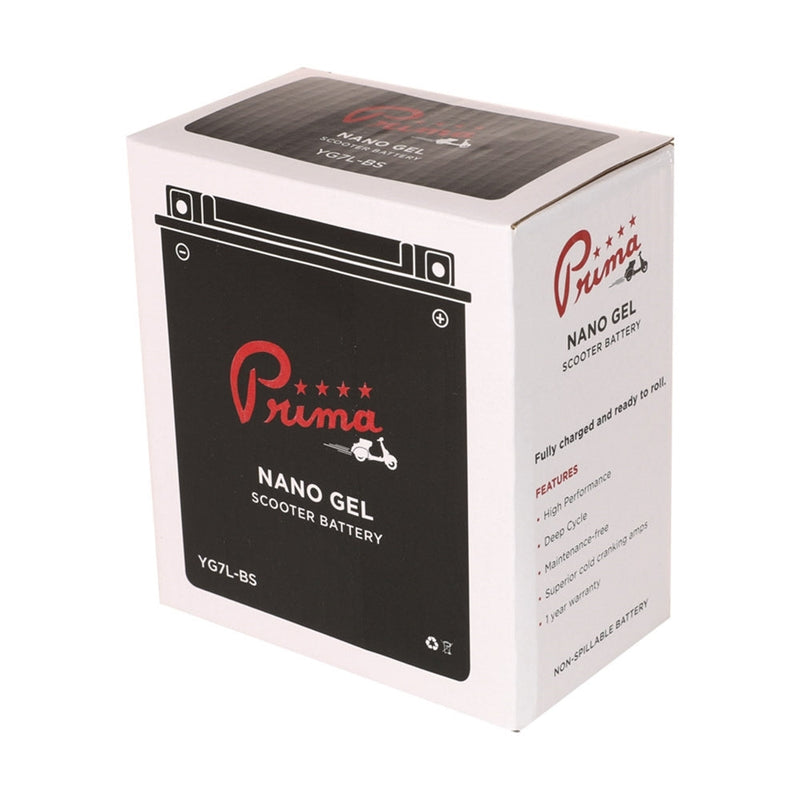 Prima YG7L-BS Scooter Battery - Nano Gel