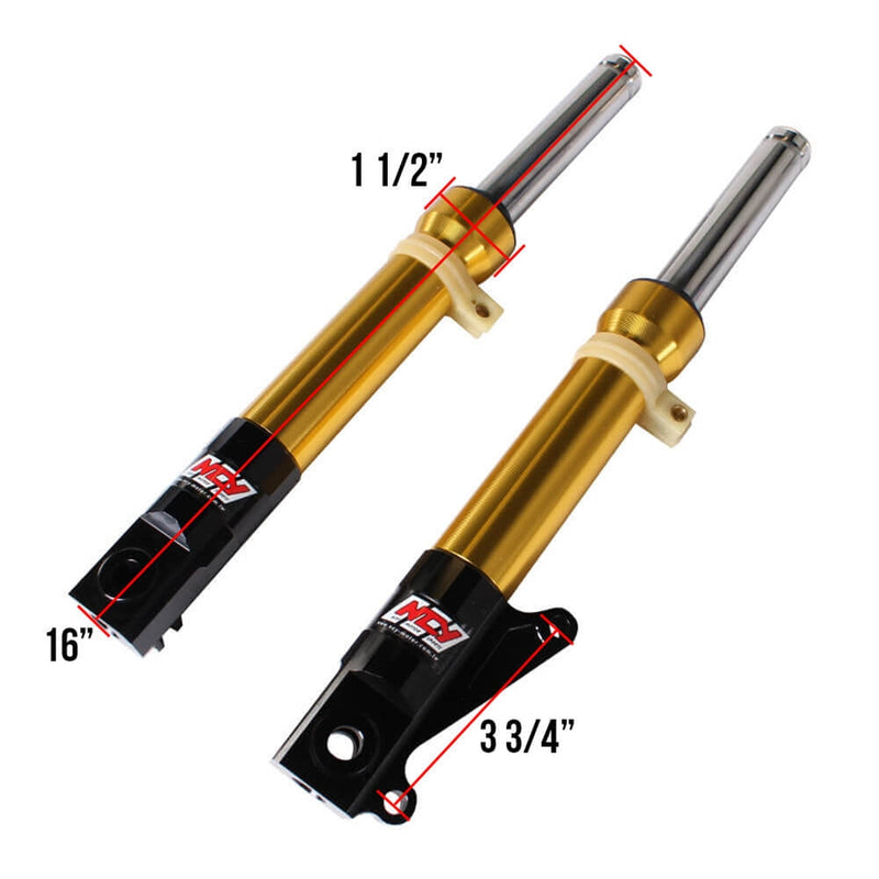 NCY Performance Front Forks (Disc, Gold): Honda Ruckus, Dio
