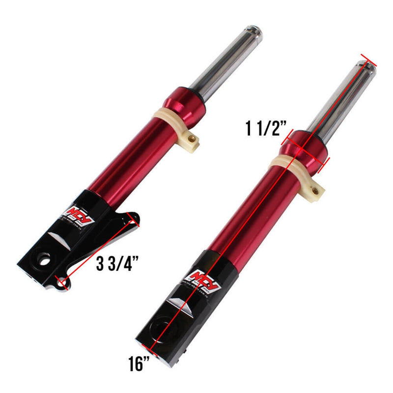 NCY Front Forks (DiscType, Red); Honda Ruckus,Dio