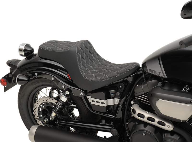 Z1R, Z1R Predator III Seat for Bolt and V-Star Models - Black with Diamond Silver Stitching - Part 0810-2070