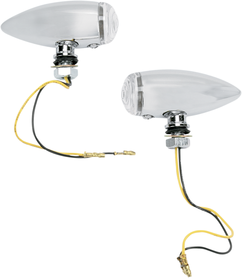 DRAG SPECIALTIES Bullet Marker Lights LED Clear Lens Chrome 20-6589SCLED