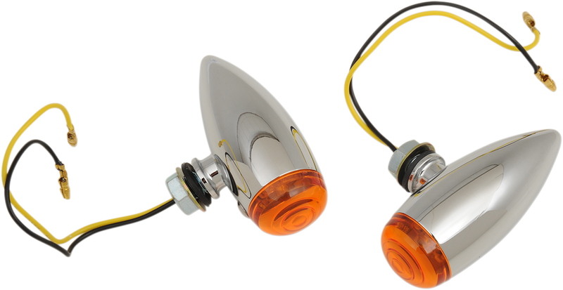 DRAG SPECIALTIES, DRAG SPECIALTIES Bullet Marker Lights LED Amber Lens Chrome 20-6589SALED