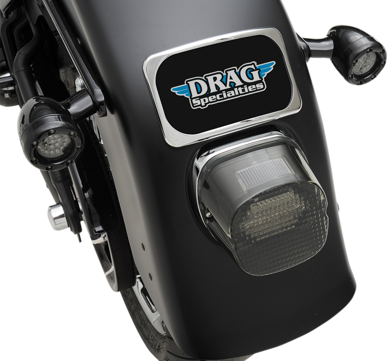 DRAG SPECIALTIES, DRAG SPECIALTIES Chrome 3-Hole License Plate Mount for Fender Up to 8 Inches Wide