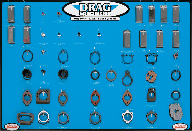 DRAG SPECIALTIES Gasket, Seal, and O-Ring Display for '99-'06 Twin-Cam Fuel Systems (Part No. 9903-0082)
