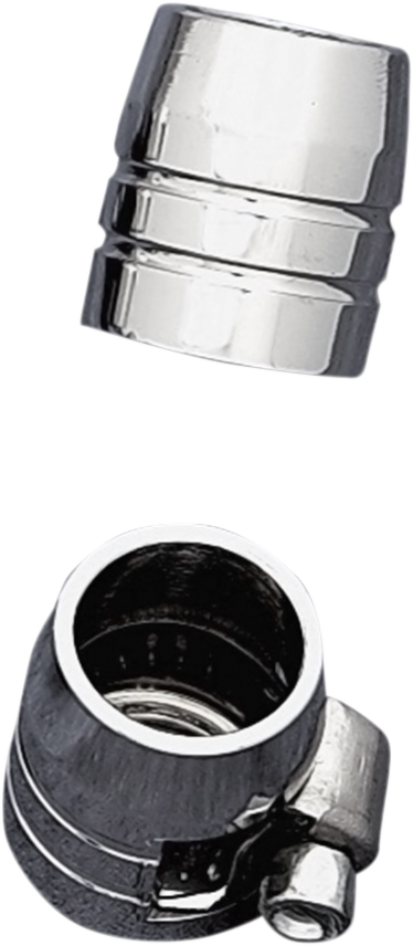 DRAG SPECIALTIES Grooved Hose Ends with Clamp - Chrome - 1/4 inch, Part No. 03-6203CG-BC202