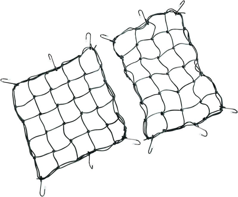 Drag Specialties Cargo Net 10-6101B-HC4 - Black 12 x 17 Inches with 6 Hooks