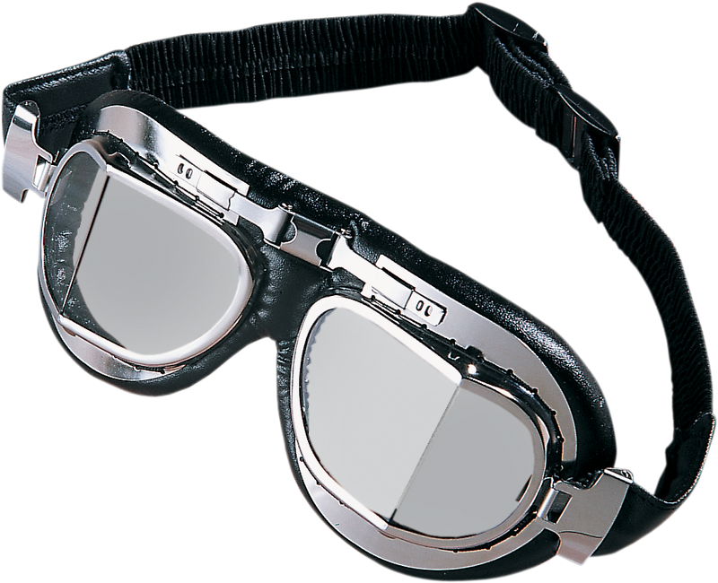 DRAG SPECIALTIES Red Baron Goggle with Tinted Lens, Stainless Steel Frame – Part Number 220028-BX3