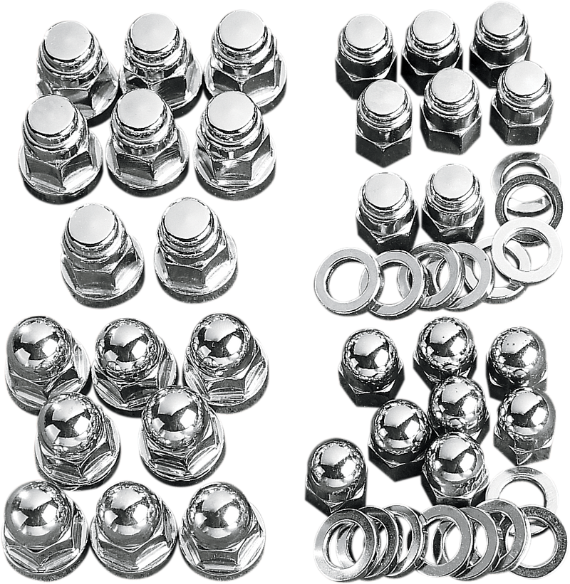 DRAG SPECIALTIES, Drag Specialties Acorn Nut Set – Cylinder Base MK235