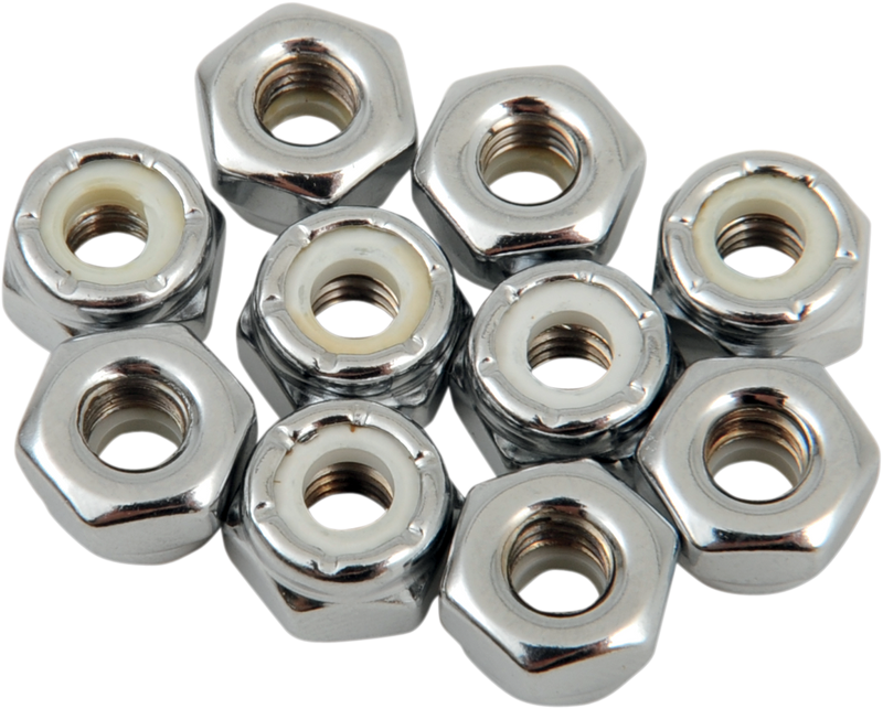 DRAG SPECIALTIES, DRAG SPECIALTIES Nylon Chrome Insert Nuts - Part MPB272
