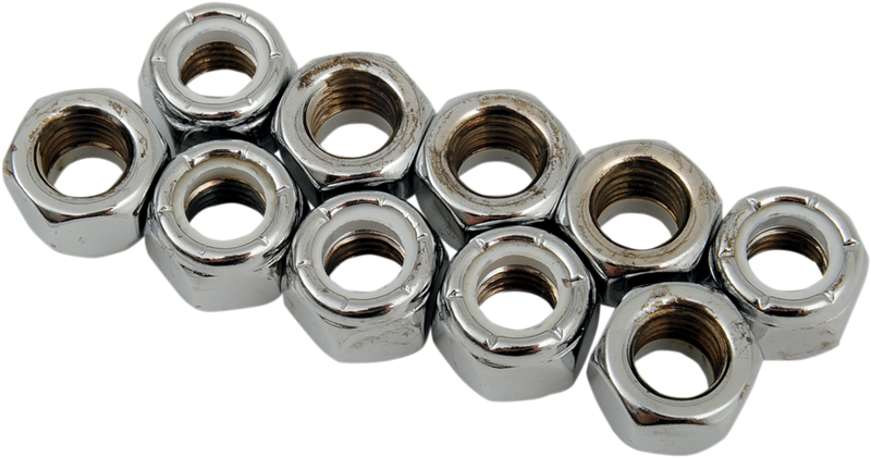 DRAG SPECIALTIES, DRAG SPECIALTIES Nylon Chrome Insert Nuts - 5/16"-24, Part Number MPB276