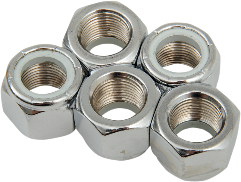 DRAG SPECIALTIES, Drag Specialties Nylon Chrome Insert Nuts – 5/8"-18 MPB281 Replacement Part