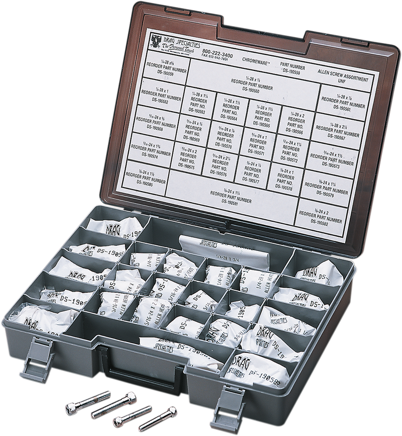 DRAG SPECIALTIES, Drag Specialties MK203 Fine Thread Socket-Head Bolt Assortment Kit