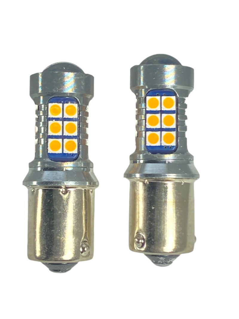 LED Turn Signal Bulb Set 1156 BAU15S - Amber (2 Bulbs)