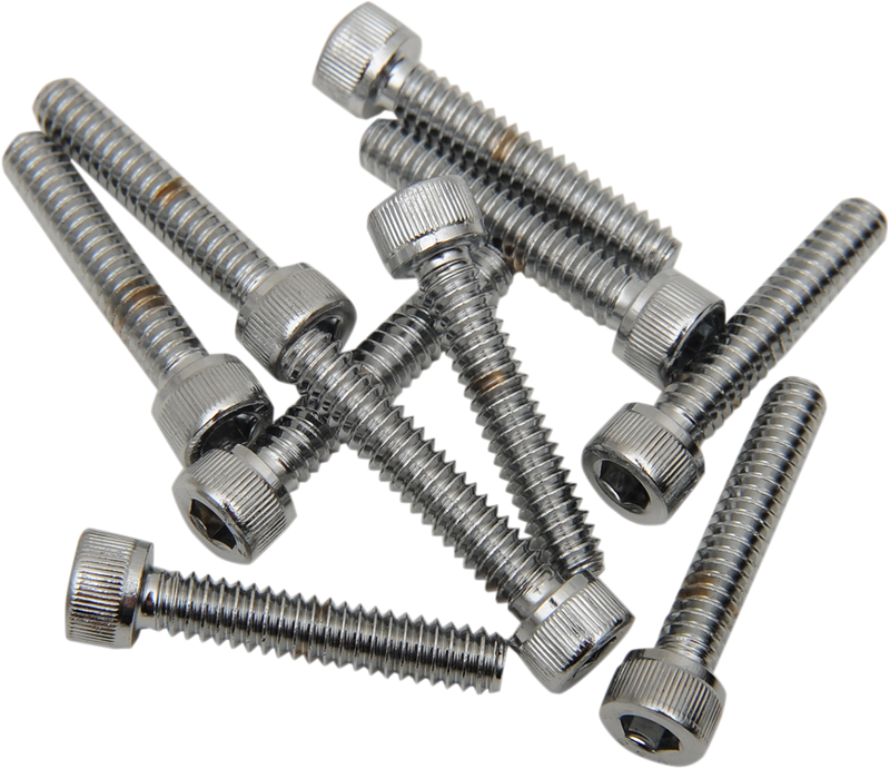 DRAG SPECIALTIES MPB194 Replacement Socket-Head Bolts - Knurled/Coarse Thread, #10-24 x 3/4 inch, 10 Pack