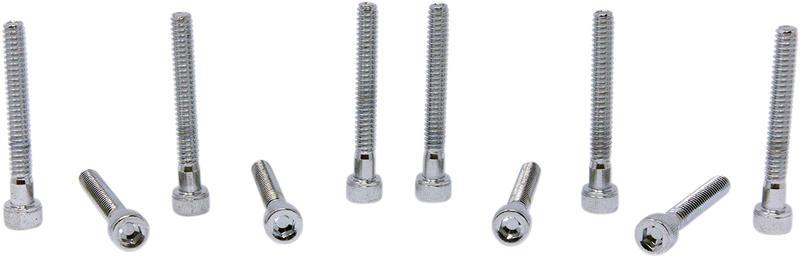 DRAG SPECIALTIES MPB197 Replacement Socket-Head Bolts - 10 Pack, Knurled Coarse Thread, #10-24 x 1-1/2 inch