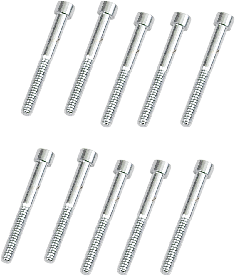 DRAG SPECIALTIES MPB198S Replacement Socket-Head Bolts Pack – Smooth and Coarse Thread, #10-24 x 1-3/4 inches, 10 Pack