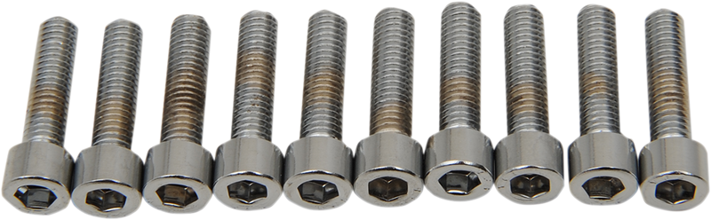 DRAG SPECIALTIES MPB202S Replacement Socket-Head Bolts, 10 Pack - Smooth/Fine Thread #10-32 x 3/4"