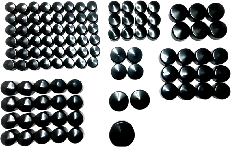 Drag Specialties Deluxe Engine Bolt Cover Kit – Harley-Davidson Softail, Touring & Trike | Black | Part 352096