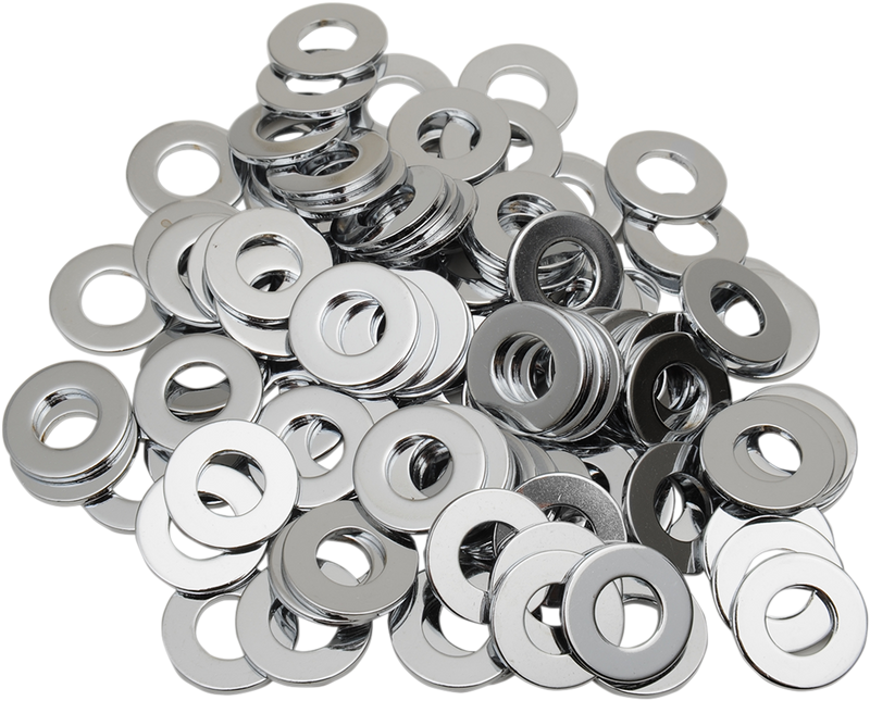 DRAG SPECIALTIES Flat Washers, 1/4 Inch, Chrome - Model MPB174