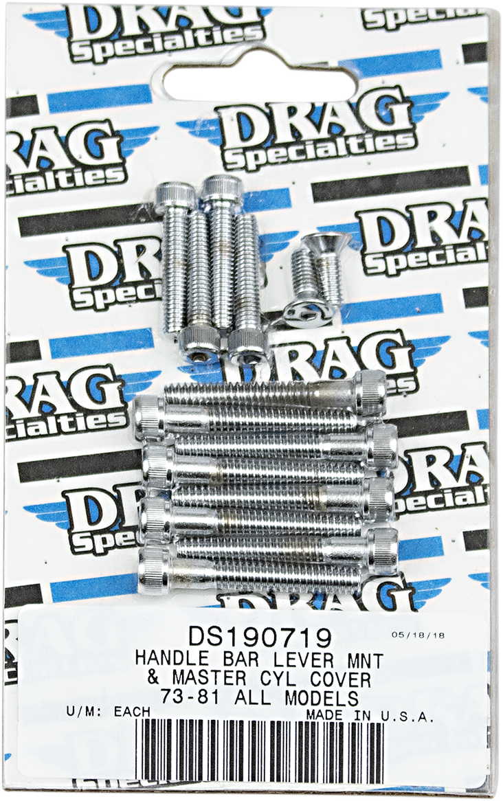 Drag Specialties MK138 Handlebar Lever and Master Cylinder Cover Bolt Set for Harley-Davidson '73-'81