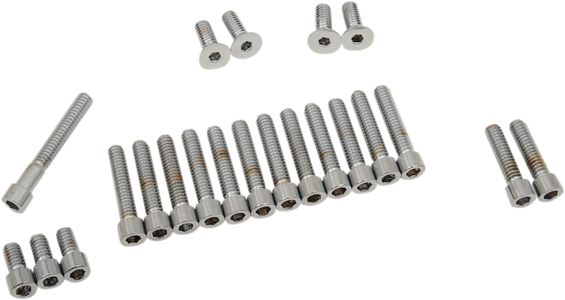 DRAG SPECIALTIES MK136S Bolt Set for Harley-Davidson Cam, Primary, Inspection & Derby Cover - Smooth Finish