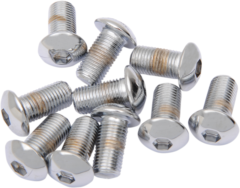 Drag Specialties MPB422 Button Head Replacement Bolts - 3/8"-24 x 3/4" - 10 Pack