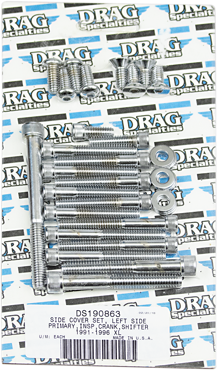 DRAG SPECIALTIES MK248 Left Side Primary Cover, Crank & Shifter Bolt Set