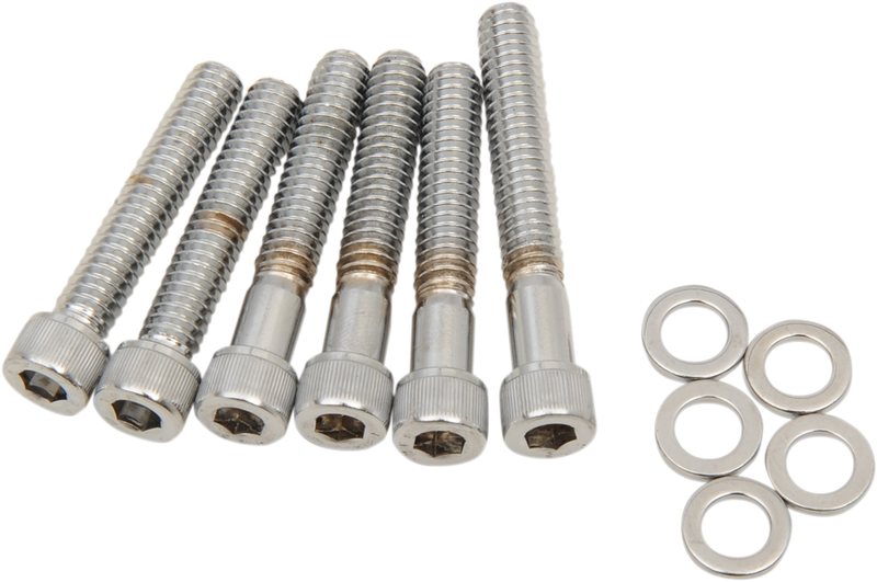 DRAG SPECIALTIES MK212 Chrome Knurled Cam Cover Bolt Kit for Harley-Davidson '87-'92