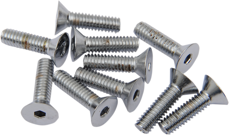 Drag Specialties MPB363 Chrome Flat-Head Bolts 8-32 x 1/2" for Motorcycle Repairs