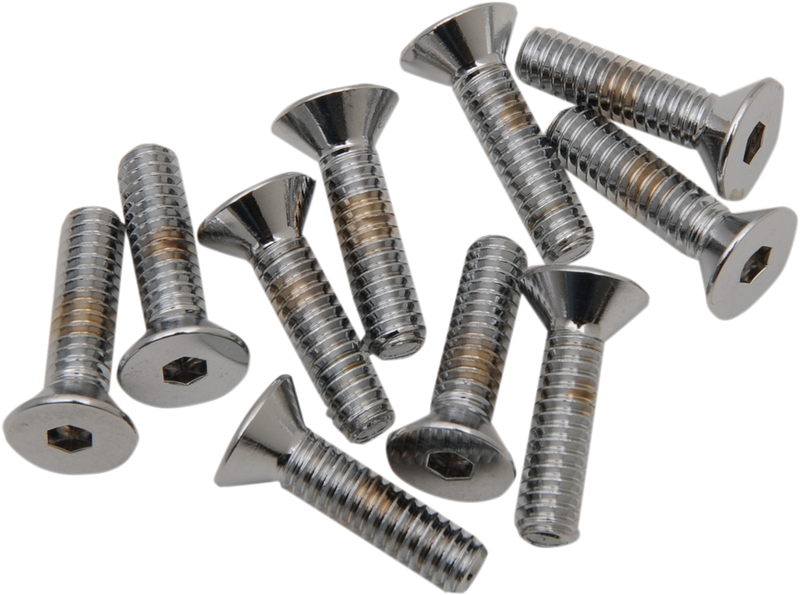 Drag Specialties Flat-Head Chrome Bolts – 1/4"-20 x 3/4" – Part# MPB366