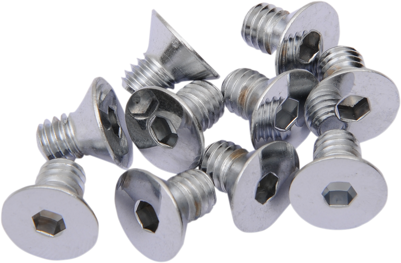 Drag Specialties MPB576 Chrome Flat-Head Bolts for Motorcycle Repairs